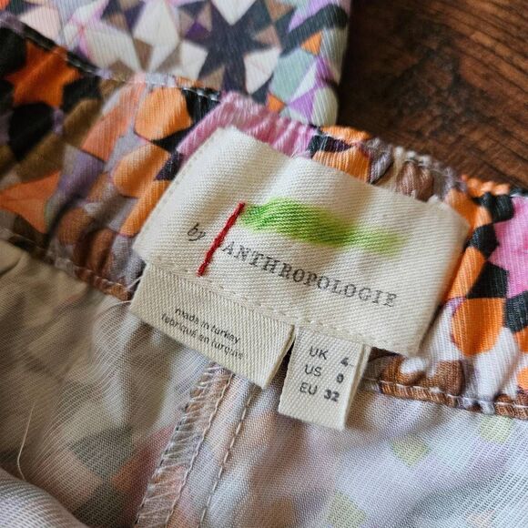 Anthropologie Wide Straight Leg Geometric Pants - Picture 4 of 9